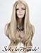 Body Wave Lace Front Wig Synthetic T Part Long Black Wigs for Women Glueless Wavy Wig Natural Color 50
