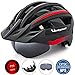 VICTGOAL Bike Helmet for Men Women with Led Light Detachable Magnetic Goggles Removable Sun Visor Mountain & Road Bicycle Helmets Adjustable Size Adult Cycling Helmets