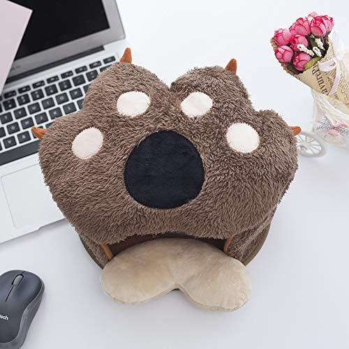 Plush Paw Hand Warmer Mouse Mat Winter Office USB Heated Mouse Pad(Light Brown)