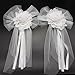Junxia Pearl Bud Silk Ribbon Flower for Wedding Party Decoration,Bridal Car,Wedding Car Decoration 2 pcs/Set