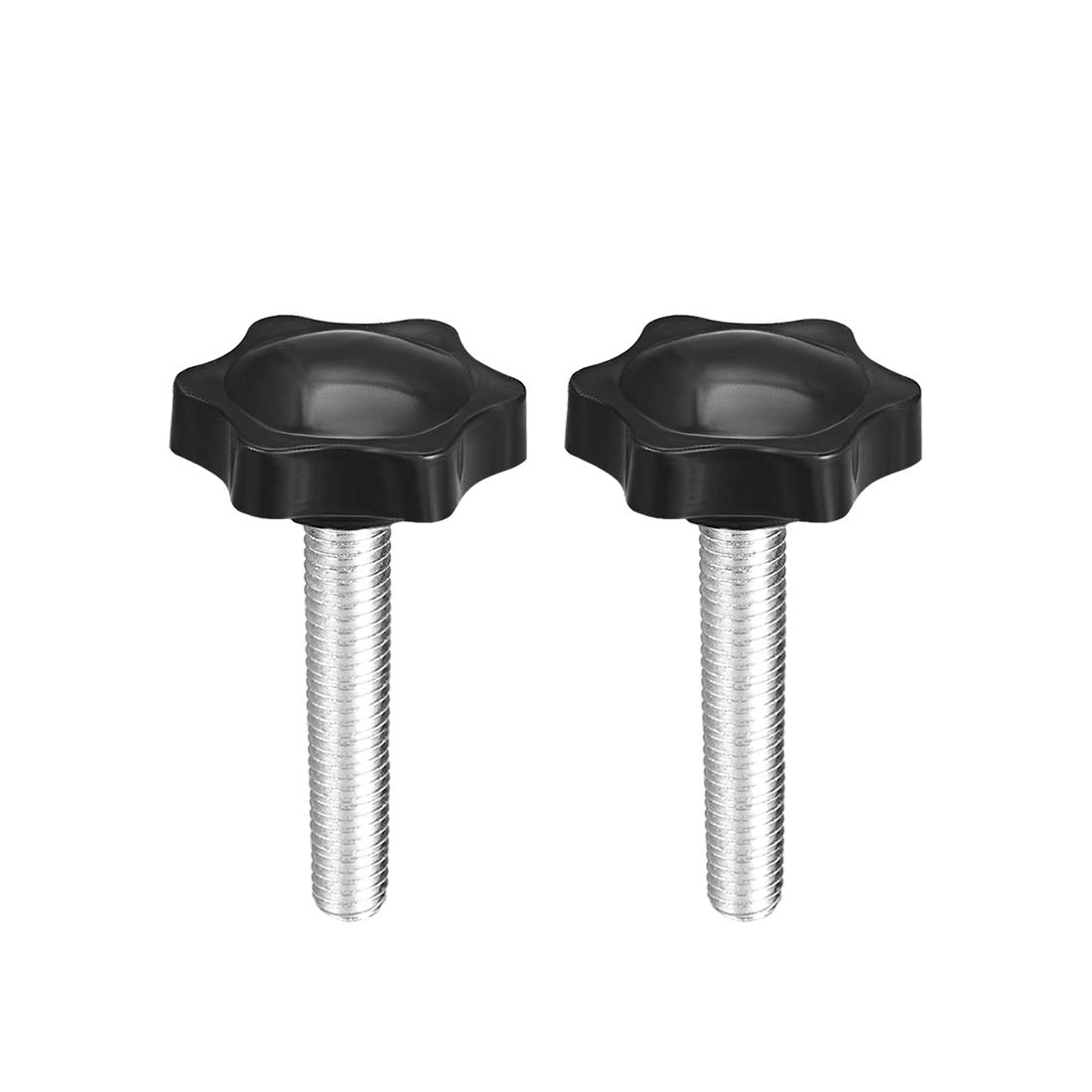 uxcell Clamping Screw Knob, 38mm Dia Plum Hex Shaped Grips Star Knob M8 x 40mm Male Thread, 2pcs