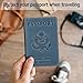 Shvigel US Leather Passport Book Cover - Thin American Travel Passport Holder - Premium International USA Passport Protector Case for Women Men (Light Blue Vintage)