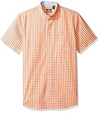 IZOD Men's Advantage Performance Non Iron Stretch Short Sleeve Shirt, Deep Sour Orange, X-Large