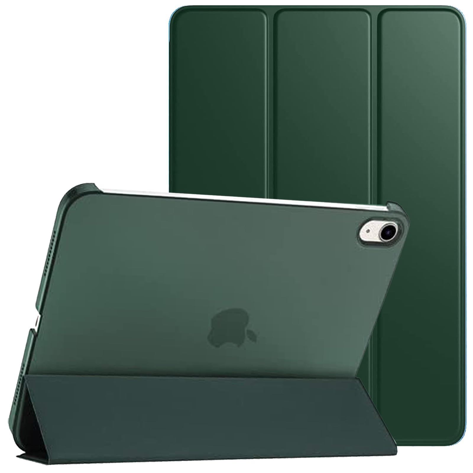 PROTech Case for iPad 10th Generation Case 2022, Slim Stand Cover for iPad 10th Gen 10.9 inch, Support Touch ID, Auto Wake/Sleep Smart Shell with Translucent Back (Emerald Green)