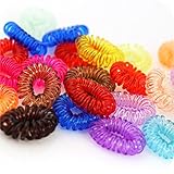 BrandChef(TM)Colorful Stretchy Hair Ties, Telephone Wire Coil Circle Hair Tie Bands, Elastic Headbands Hairband Head Cord Hoop Rope 10Pcs/lot