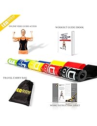 Juego de bandas de resistencia, bandas de ejercicio, bandas elásticas, ligeras, medianas, pesadas, para piernas, glúteos, yoga, crossfit, fitness, terapia física, equipo de entrenamiento para el hogar, para hombres y mujeres