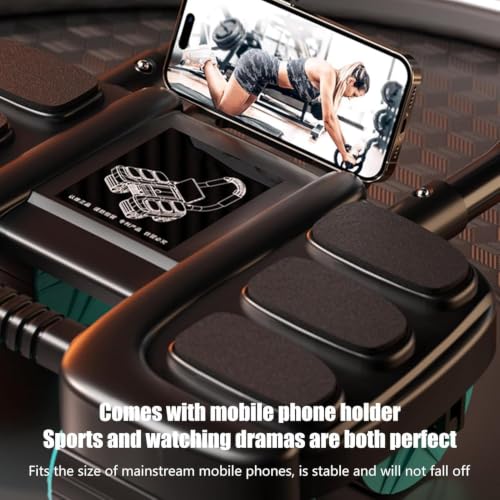 SKY-TOUCH 4-Wheel Automatic Rebound Ab Roller - Ultimate Core Strength Trainer with Elbow Supports, Knee Mat, and Timer for Effective Abs Workouts,36 * 23 * 25cm,Black