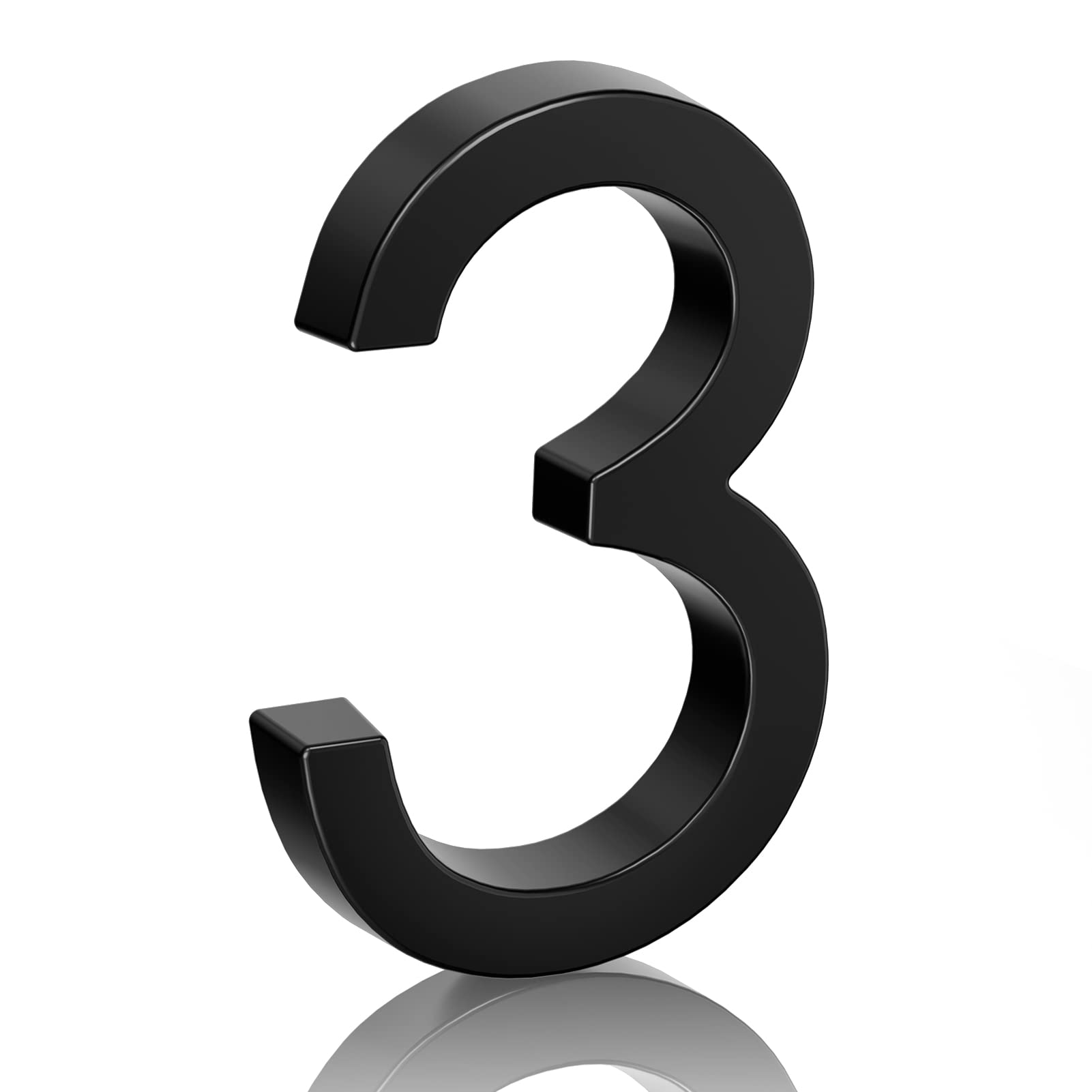 Photo 1 of 6" Floating Stainless Steel Address House Number, Modern Metal Anti-Rust House Numbers with Nail Kits for Door Garden Mailbox Decor Visibility Signage (3)