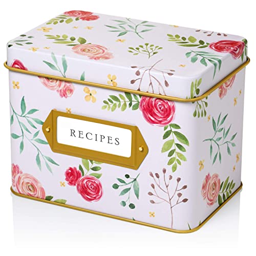 Jot & Mark Recipe Card Complete Gift Box Decorative Tin Box, Recipe