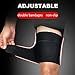 Sports Thigh Brace Support Adjustable Black Compression Thigh Sleeve Wrap for Men Women Pain Relief