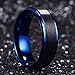 King Will Duo 8mm Black Brushed Blue Tungsten Carbide Wedding Band Ring Polish Finished Comfort Fit