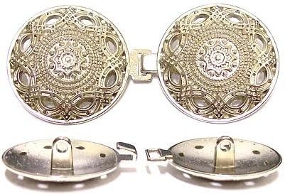 Silver Isolde Cloak, Sweater, Cape Clasp 2" x 1"