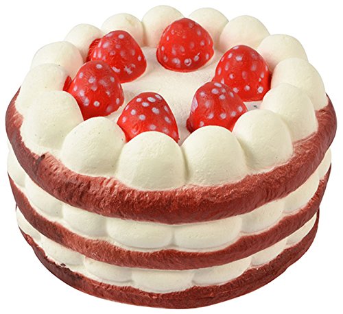 Props4shows Artificial Brown Layer Sponge Cake With Strawberries