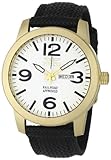 Invicta Men's 1049 Specialty Collection White Dial 18k Gold-Plated Stainless Steel and Black Canvas Watch