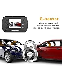 TOGUARD Mini Cámara de salpicadero para coches HD 1080P Gran Angular 1,5" LCD con sensor G grabación Loop detección de movimiento visión nocturna (32 GB tarjeta incluida)