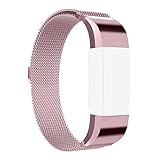 Bands for Fitbit Charge 2, HOMEKE Luxury Milanese Metal Style Replacement Stainless Steel Watchband, Alternative Large / Small