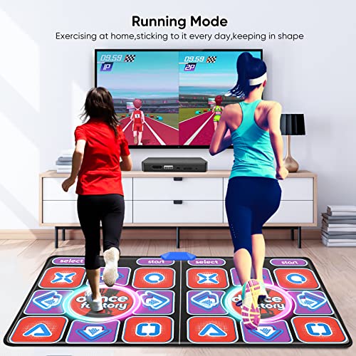 Mechprip Girls Dance Mat, 12 Keys Luminous Music Mat with Bluetooth and Music, Interactive Play Non-Slip for Kids, Adults, Girls and Boys