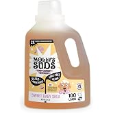 Molly's Suds Baby Liquid Laundry Detergent | Removes Formula, Poop &amp; Spit-Up Stains | Extra Gentle for Infants, Babies, Toddlers (Sweet Baby Shea, 100 Loads)