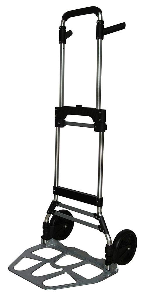 Pavo - Lightweight Folding Hand Truck with Wheels, Adjustable Portable Sack Truck, Compact 120kg Capacity Trolley - 8001040