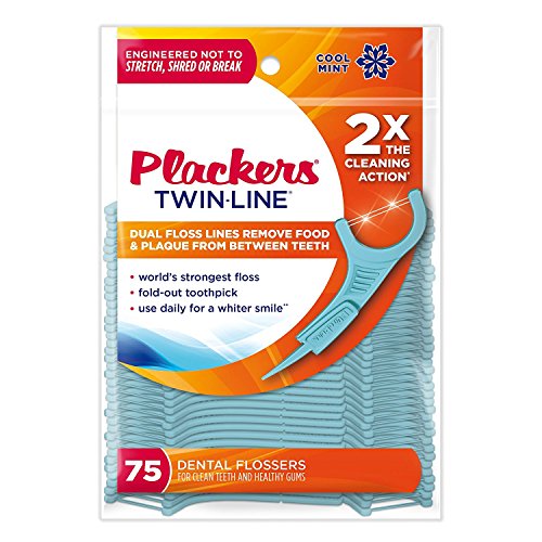 Plackers Twin-line Flossers Cool Mint 2 Pack