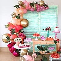 Pateeha Latex Balloons Pink Red Balloons 100 Pcs 10 Inch, Gold Orange Party Balloons Arch Kit for Baby Shower, Party, Wedding, Anniversary, Event