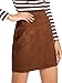 MakeMeChic Women's Zipper Back A-line Bodycon Mini Faux Suede Skirt