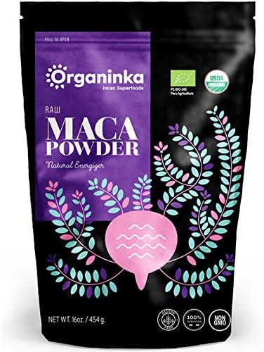 Organinka Maca Powder Raw, Non-GMO, 16 Ounce Bag