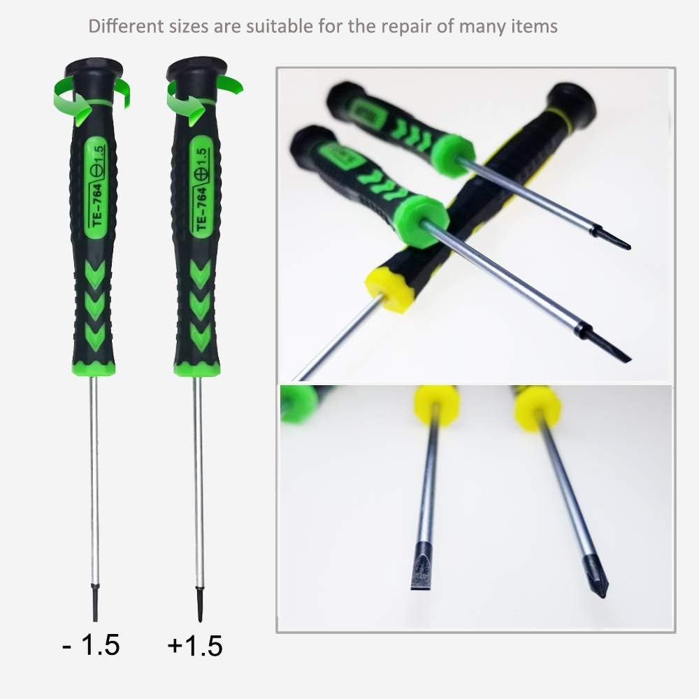 Screwdriver SET OF 6 - Magnetic Flathead and Phillips With NON-SKID Handle in Different SIZES / COLORS - Professional Repair Tool Kit For Electronics/ iPhone/ PC/ Jewelry/ Watch/ Eyeglass: Home Improvement