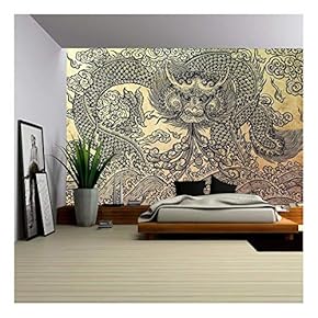 The Old Pattern of Dragon - Removable Wall Mural | Self-Adhesive Large Wallpaper - 66x96 inches
