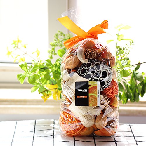 image for Qingbei Rina Gifts,Orange Potpourri Bag,including Big lotus pod,Flower