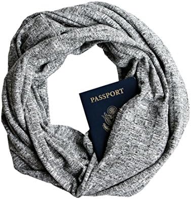 Palisades Sweater Knit Infinity Scarf with Zippered Secret Pocket