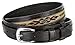 Mens Genuine Leather Ranger Belt with Southwestern Woven Diamond Pattern Accent (36 Black)