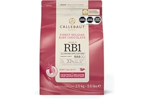Callebaut Belgian Ruby Chocolate Callets, 47.3% Cocoa, 2.5 kg Bag, Halal, Kosher, Vegetarian