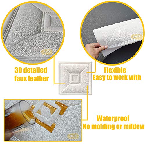 Eazy How To Peel and Stick Ceiling Tiles 46 Pieces 12"x12" Easy