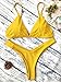 RIVERSONG Womens Sexy Thong Soft Padded Bikini Set Two Piece Swimsuits (Tag S(US 0-2), Yellow)