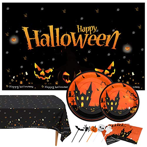 Halloween Paper Plates and Napkins,Halloween Table Decorations