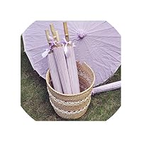 Purple Color Paper Parasol/Umbrella With Ribbon Adult For Wedding Favor