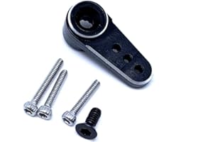 KingVal Replacement CNC Metal 15T RC Servo Arm Horn Compatible with Emax ES08MA II Axial SCX24 1/24 RC Crawler Car (Black)