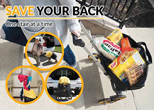 UpCart Hero Stair Climbing Dolly and Bag Combo | 140 lb Weight Capacity | Includes Bag for Groceries, Laundry, and Crafts