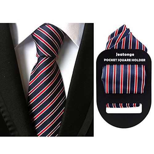 Lot 6 Pcs Mens Ties and 6 Free Matching Pocket Squares, Men's Classic Tie Necktie Woven Jacquard Neck Ties Gift box packing (6+6 style 07)
