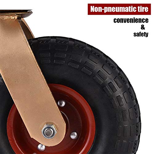 image for SOTTAE 1000 LB Total Capacity 10 Inch Heavy Duty Industrial Caster Whe