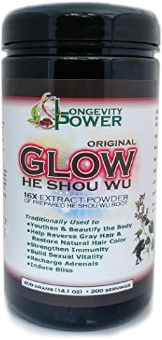 GLOW He Shou Wu Extract Powder, 16:1 Concentration, 200 servings, 400g (14.1 oz)