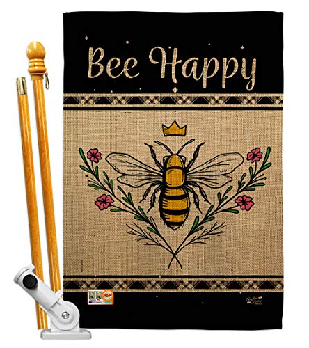 Queen Bee Happy House Flag - Set Garden Friends Bugs & Frogs Butterfly Ladybugs…