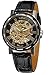 Gute Classic Steampunk Bling Automatic Mechanical Wristwatch See Through Skeleton Automatic Unisex Watch (Gold)
