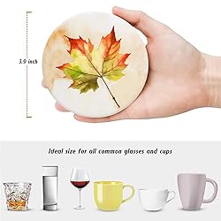 Fall Drink Absorbent Coasters with Holder Set of