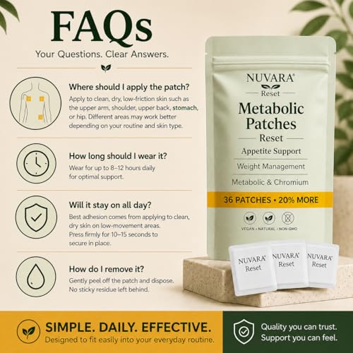 NUVARA Berberine Patches - Reset | Appetite Management & Berberine Support | 36 Transdermal Metabolic Patches