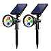 InnoGear Upgraded Solar Lights 2-in-1 Waterproof Outdoor Landscape Lighting Spotlight Wall Light Auto On/Off for Yard Garden Driveway Pathway Pool,Pack of 2 (Colorful Light)