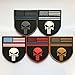 SpaceAuto 3D PVC Rubber Shield Shape American Flag w/ Police Thin Blue Line Law Enforcement Skull Military Army Tactical Morale Badge Subdued Patch 3.35