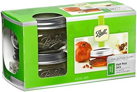Ball Mason Wide Mouth Half Pint Jars - 8oz - 4 Jars Per Box (1 Pack)