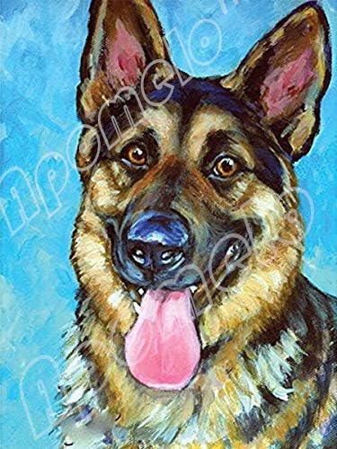 Apomelo Diamond Art Painting Kit Shepard Dog Diamond Art for Adults German Shepard,12×16 inch